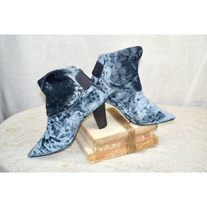Free People Crushed Velvet Ankle Boot Moonlight Blue Size 38/7.5